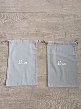 Dior Gray Drawstring Pouch Set